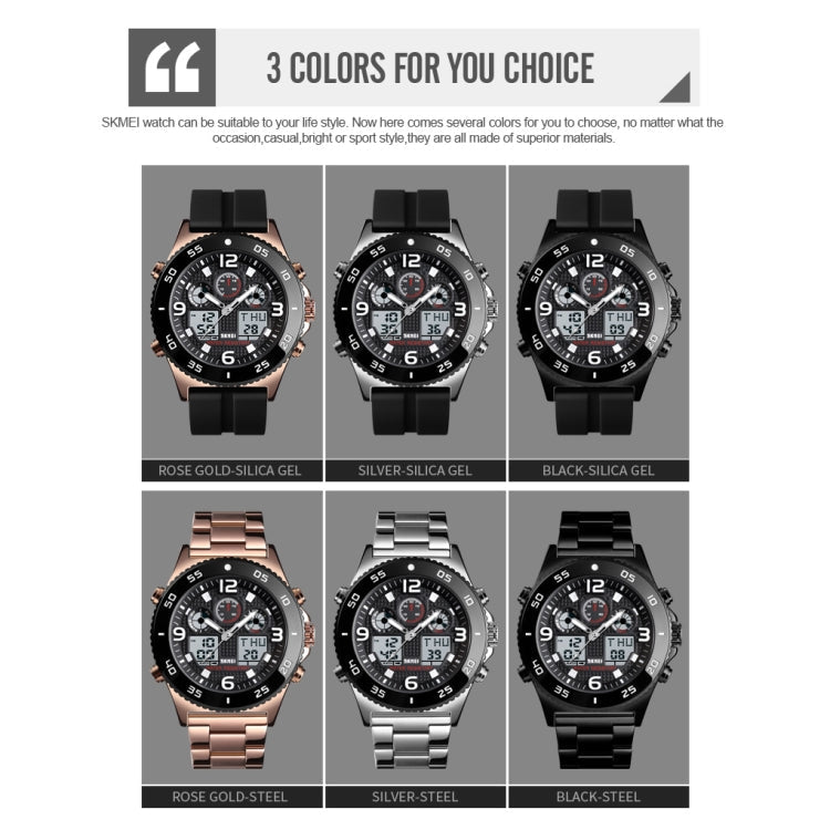 skmei-1538-multi-function-time-large-dial-steel-belt-men-casual-sports-electronic-watchrose-gold-silicone-belt
